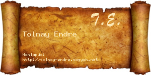 Tolnay Endre névjegykártya